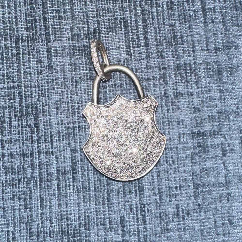 Articulated Sterling Pavé Black Diamond Lock Pendant